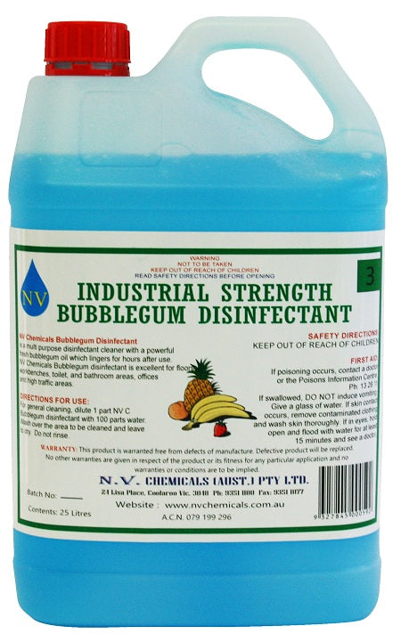 Bubblegum Disinfectant, industrial strength for floors lino and all hard surfaces